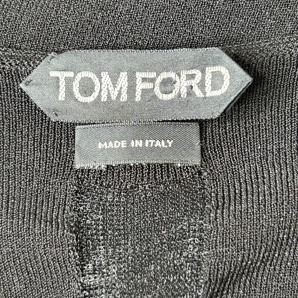Tom Ford Black Ribbed V Neck Sweater Sheer Panels Flawed Sized M - Picture 5 of 13